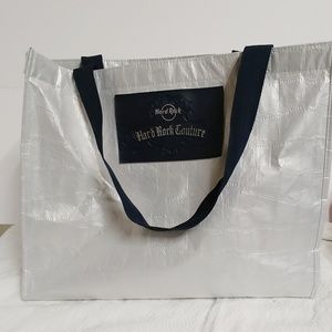 Hard Rock Cafe soft sided bag Silver and Navy